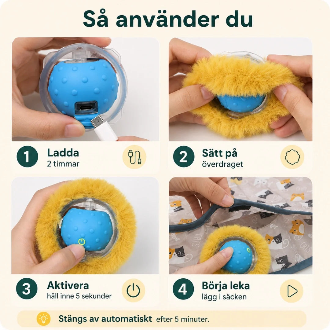 Jaktmatta med rörlig boll för katt – produktbild 9