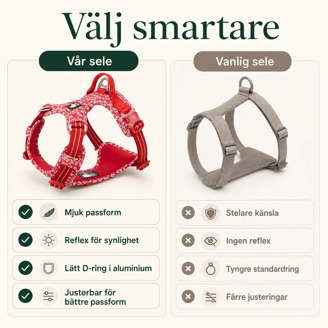 Blommig justerbar hundsele