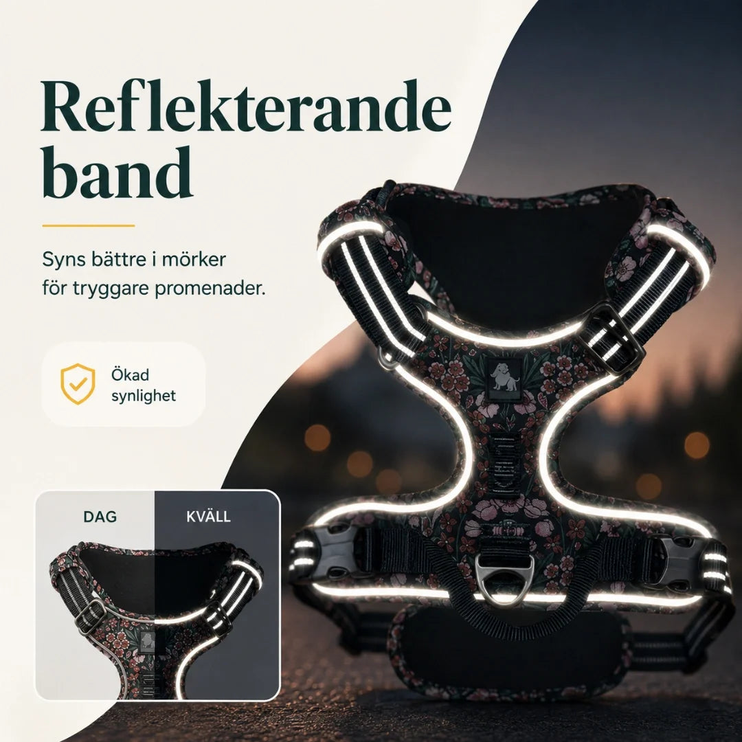 Blommig justerbar hundsele
