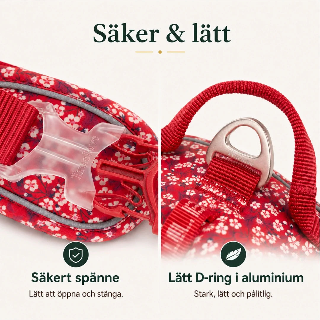 Blommig justerbar hundsele