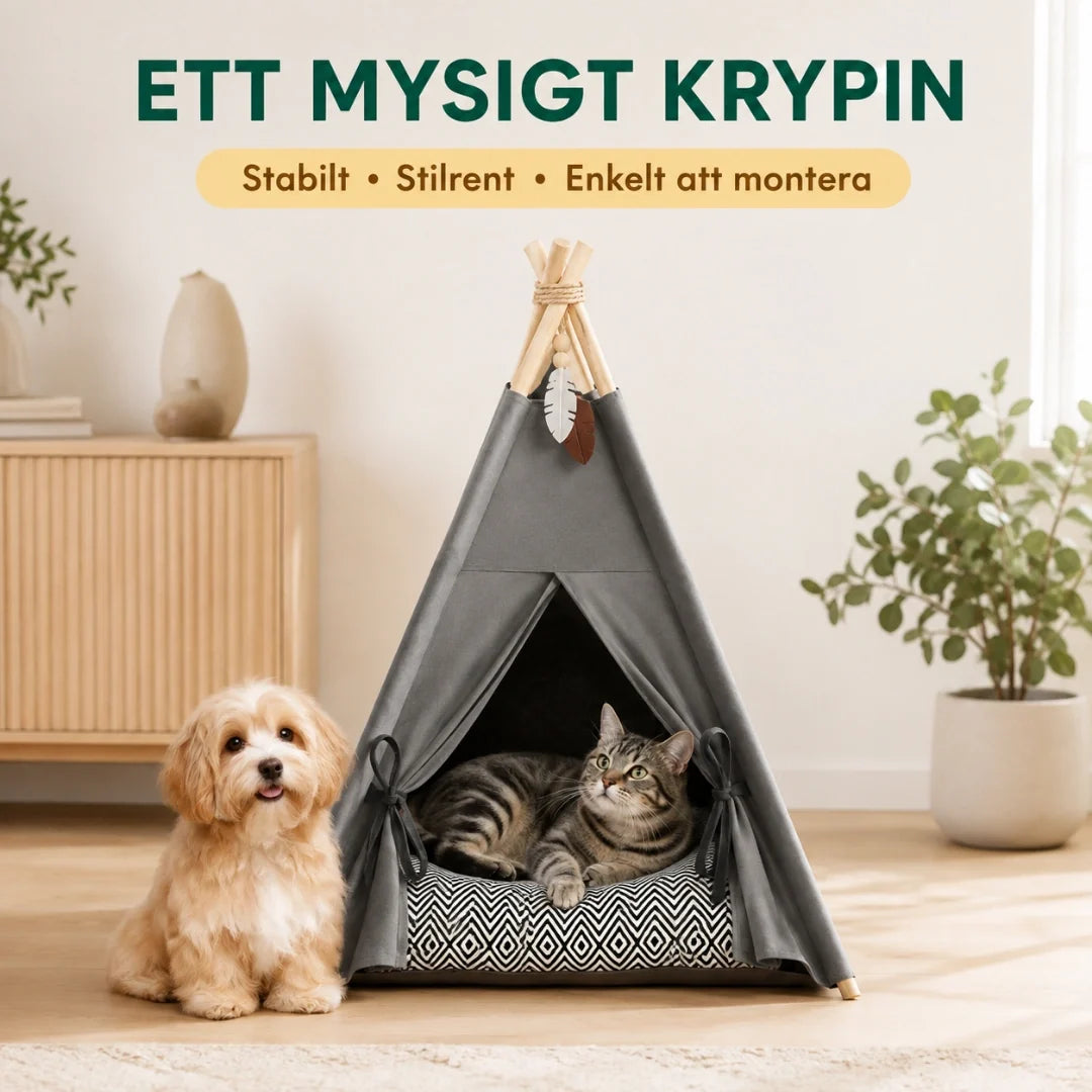 Tipitält med dyna för hund & katt