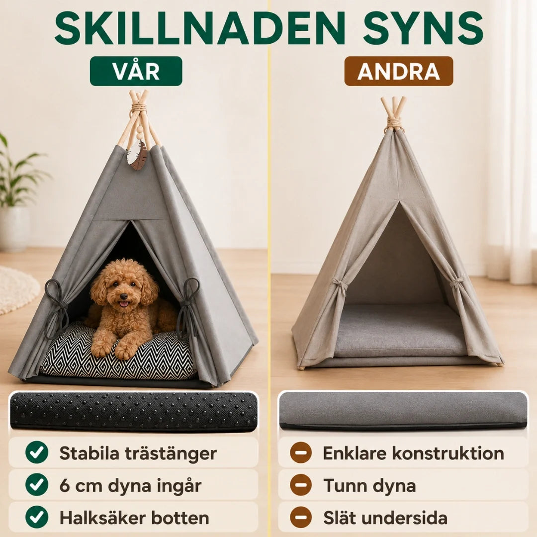 Tipitält med dyna för hund & katt