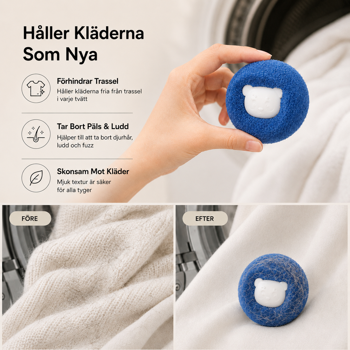 PälsFångaren – Återanvändbara Hårborttagningsbollar för Tvättmaskin 5-pack