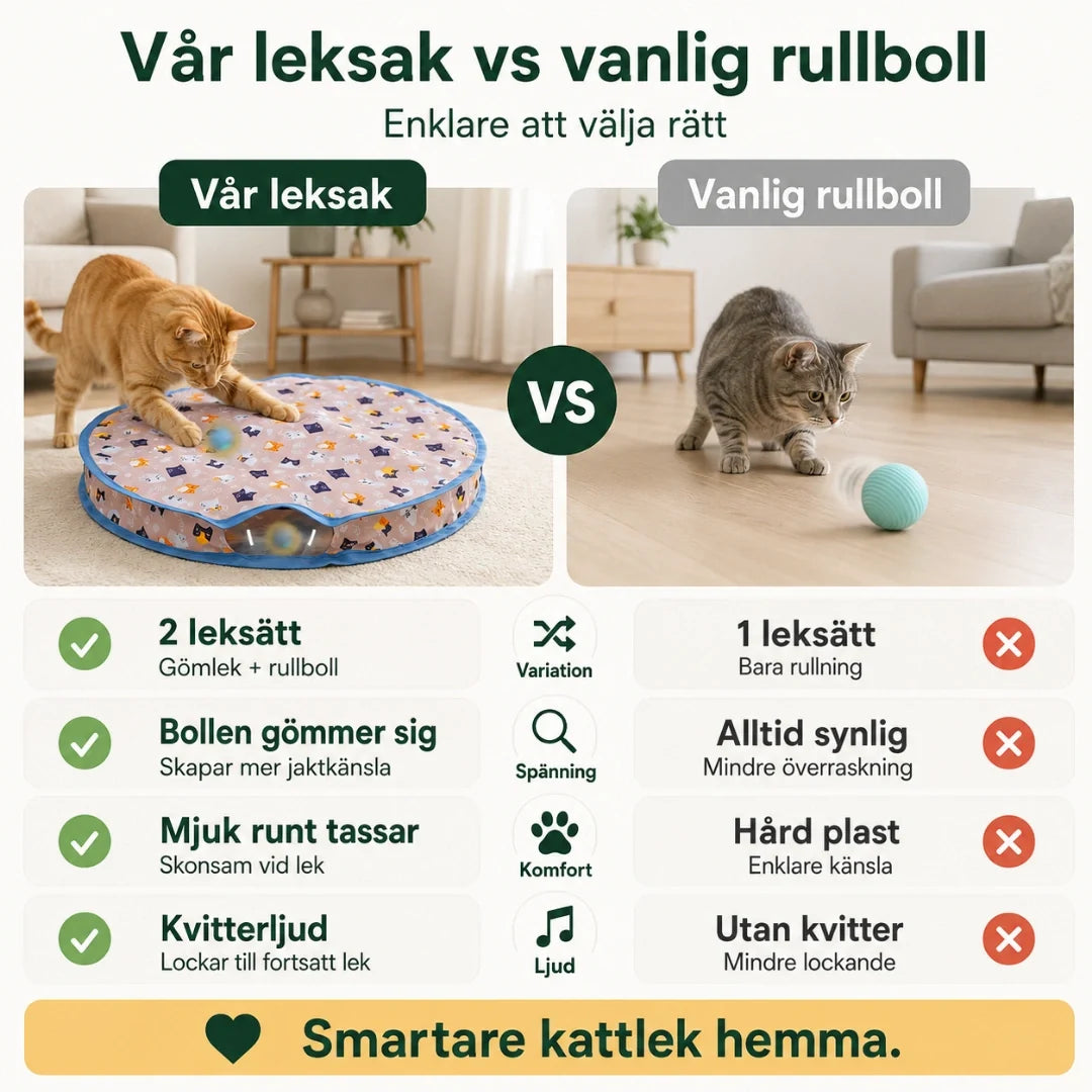 Jaktmatta med rörlig boll för katt – produktbild 4